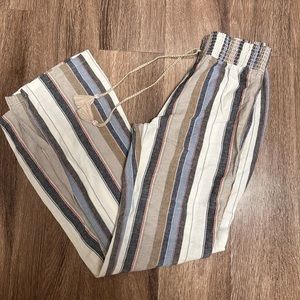 SKY AND SPARROW stripe linen women’s pants